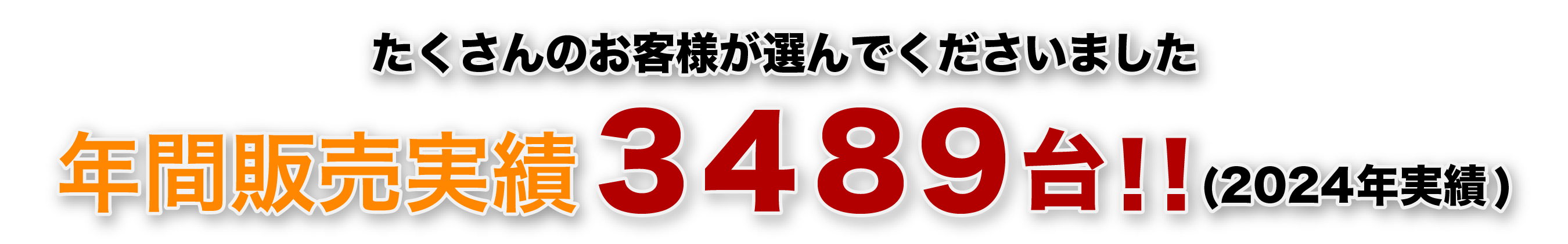 年間販売実績3489台